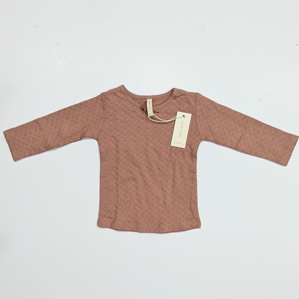 Quincy Mae Terracotta/Rose Long Sleeve Tee